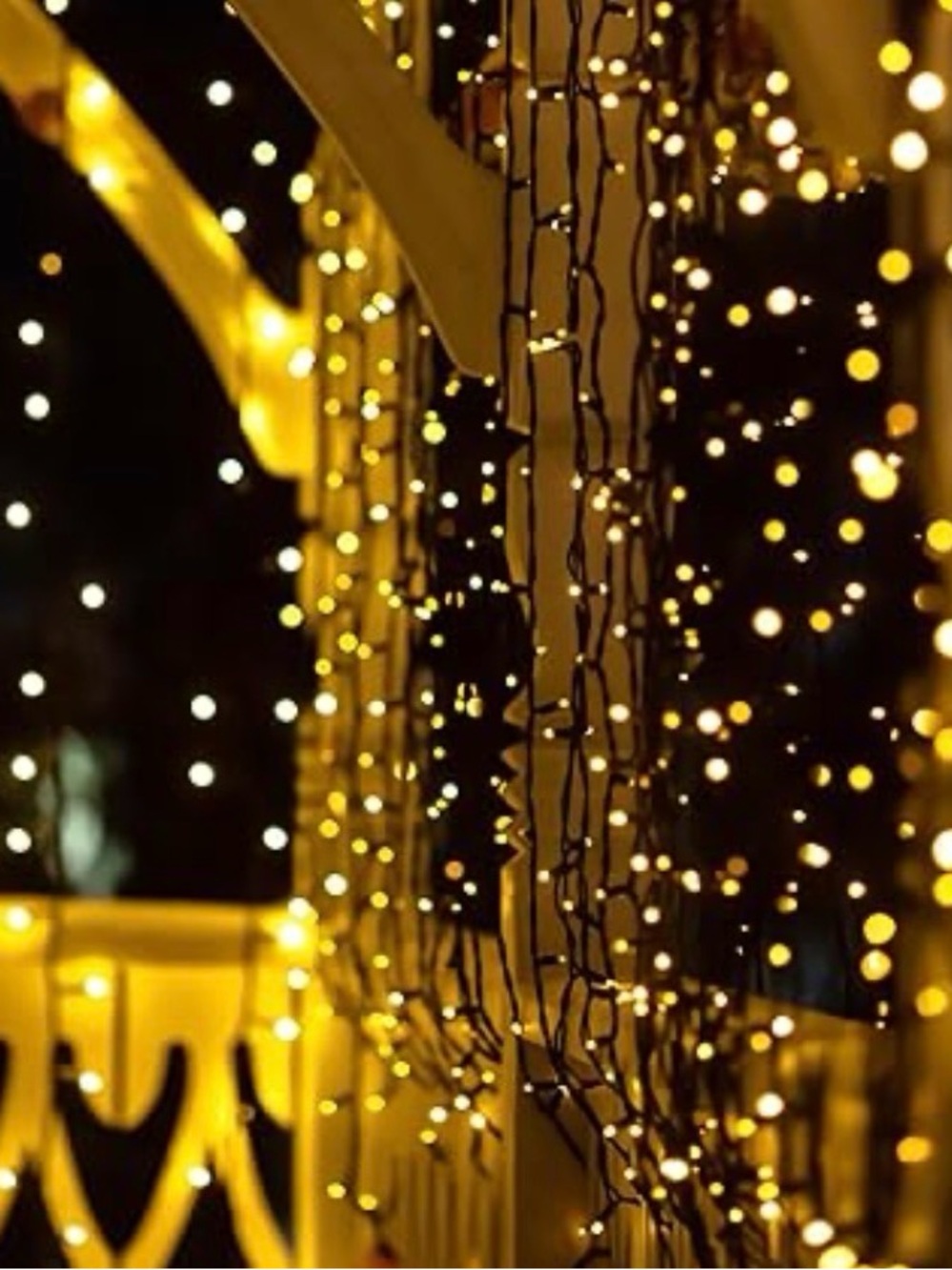 LED Curtain String Party Lights OUTDOOR - Warm White 2pack of 70feet Solar Power